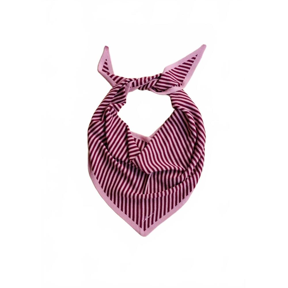 NEW TBCO women's large merino triangle scarf in pink stripe